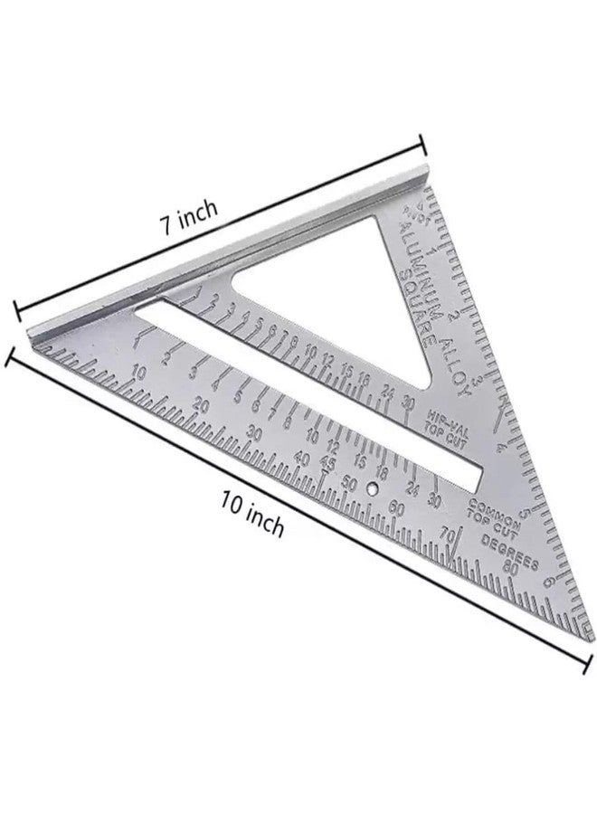 VITSZEE Double Side Triangle Scale Heavy Duty Strong Cast Aluminum Body Accurate Rafter Square Carpenter Measuring Triangle Ruler Protractor for Woodworking and Carpentry - Image 3